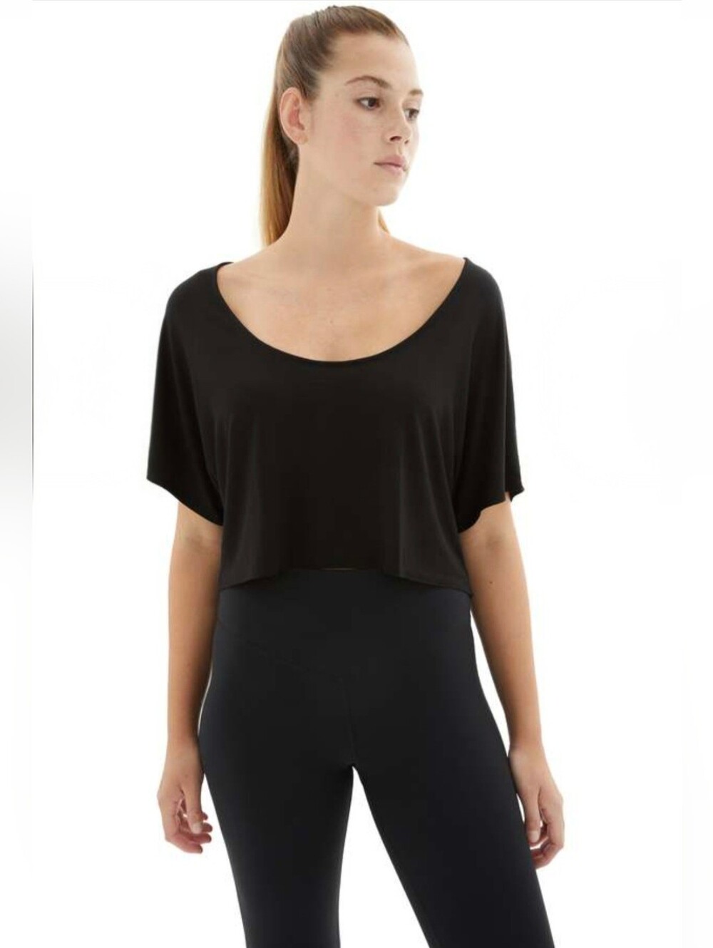 Joah Brown Relaxed Off-Shoulder Crop In Onyx Black | RARE | S/M - Picture 8 of 12